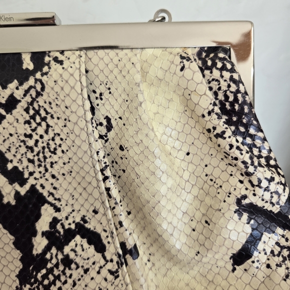 Calvin Klein Snakeskin Python Latch Clutch Bag - Picture 4 of 9